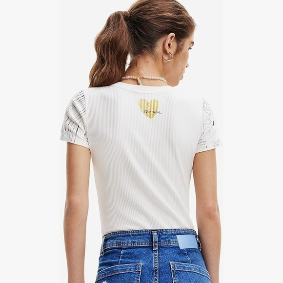 Desigual White T with Yellow Floral Bodysuit - Picture 2 of 9